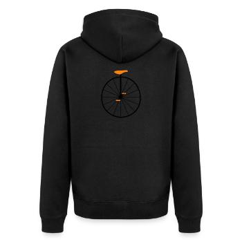 Old Large Unicycle - Unisex Premium Organic Zip Hoodie - black - Back - Nico (187cm)