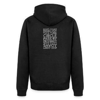 Lindy Moves Wht - Unisex Premium Organic Zip Hoodie - black - Back - Nico (187cm)