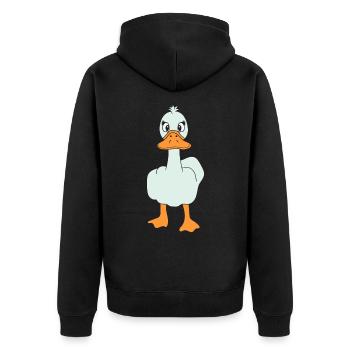 Drôle de majeur canard - Veste à capuche bio Premium Unisexe - noir - Dos - Nico (187cm)