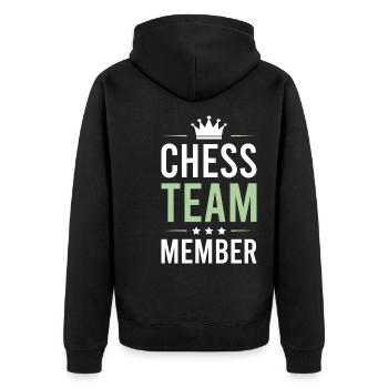 Chess Team - Unisex Premium Organic Zip Hoodie - black - Back - Nico (187cm)