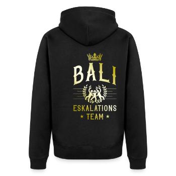 Bali Escalation - Unisex Premium Organic Zip Hoodie - black - Back - Nico (187cm)
