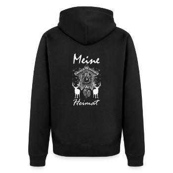 My home deer cuckoo clock - Unisex Premium Organic Zip Hoodie - black - Back - Nico (187cm)