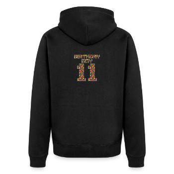 Süßes Geschenk zum 11. Geburtstag 11 Jahre alter Block - Unisex Premium Bio Zip Hoodie - Schwarz - Hinten - Nico (187cm)