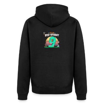 It's my Boo-rthday, Funny Halloween 9 Years Old - Unisex Premium Organic Zip Hoodie - black - Back - Nico (187cm)