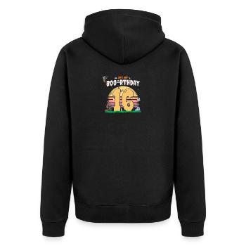 It's my Boo-rthday, Funny Halloween 16 Years Old - Unisex Premium Organic Zip Hoodie - black - Back - Nico (187cm)