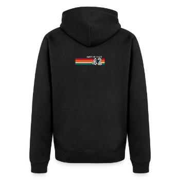 Genial seit 1942 Geschenke zum 81. Geburtstag 81 Jahre - Unisex Premium Bio Zip Hoodie - Schwarz - Hinten - Nico (187cm)