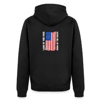 Terre de l’Amérique libre Drapeau des États-Unis Liberté de foi - Veste à capuche bio Premium Unisexe - noir - Dos - Nico (187cm)