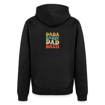 Dada Daddy Papa Bruh Groovy Fête des Pères Homme Cadeau - Veste à capuche bio Premium Unisexe - noir - Dos - Nico (187cm)