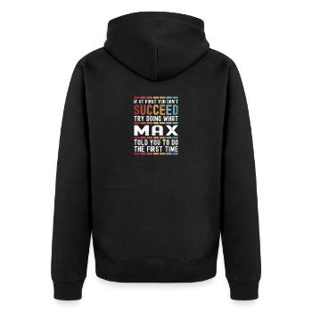 Max Name Personalized Funny Birthday Christmas - Unisex Premium Organic Zip Hoodie - black - Back - Nico (187cm)