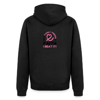Je bats le cancer du sein Ruban rose Cancer du sein - Veste à capuche bio Premium Unisexe - noir - Dos - Nico (187cm)