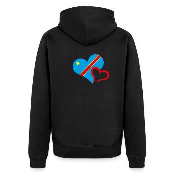 Congo, I love Congo - Unisex Premium Organic Zip Hoodie - black - Back - Nico (187cm)
