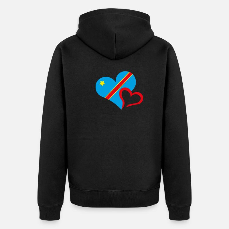 Congo, J'aime le Congo - Veste à capuche bio Premium Unisexe - noir