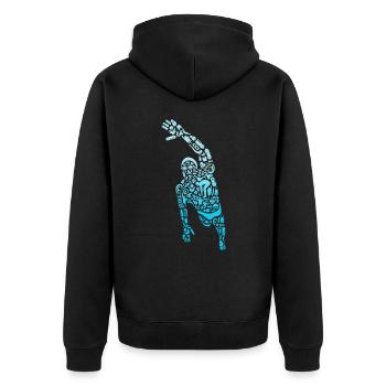 Schwimmen Schwimmsport Herren Schwimmer Jungen - Unisex Premium Bio Zip Hoodie - Schwarz - Hinten - Nico (187cm)