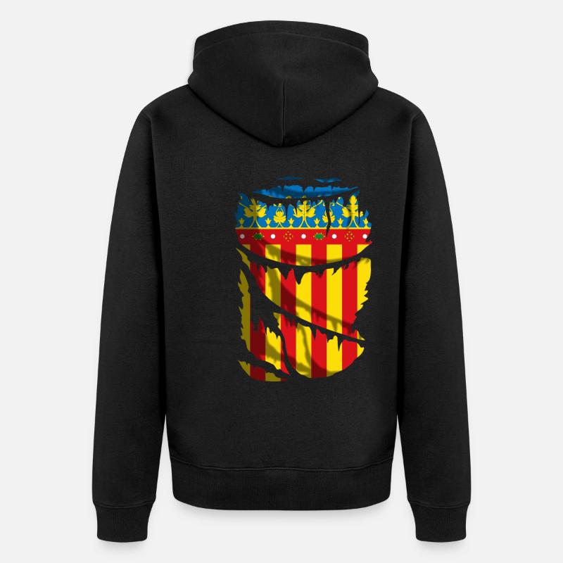 Drapeau de la Communauté valencienne - Veste à capuche bio Premium Unisexe - noir
