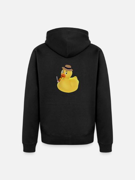 Smoking duck! - Unisex Premium Organic Zip Hoodie - black