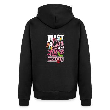 Entomology Entomologist Bugs Just A Girl Who - Unisex Premium Bio Zip Hoodie - Schwarz - Hinten - Nico (187cm)