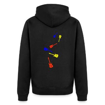 Symbole d’instrument de guitare - Veste à capuche bio Premium Unisexe - noir - Dos - Nico (187cm)