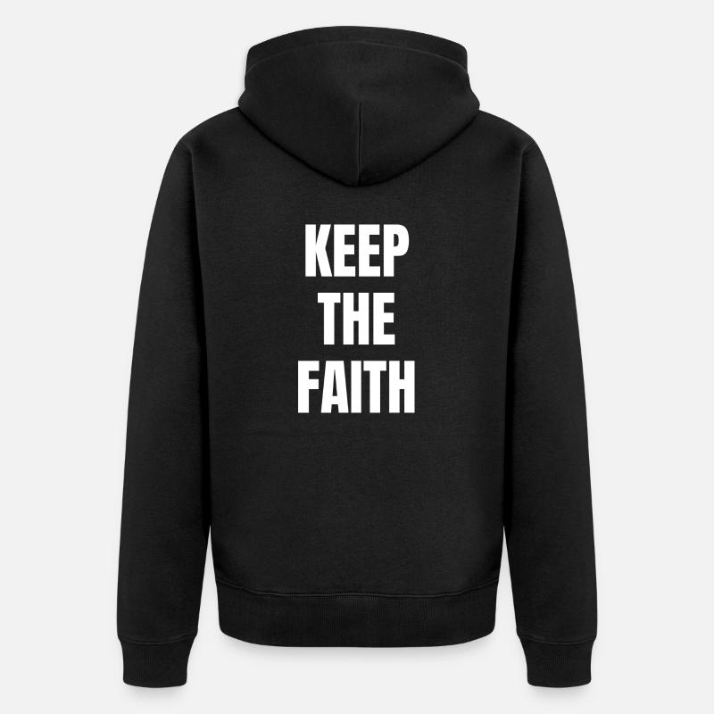 Gardez la foi - Citations chrétiennes - Veste à capuche bio Premium Unisexe - noir