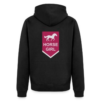 Citation de fille de cheval disant - Veste à capuche bio Premium Unisexe - noir - Dos - Nico (187cm)