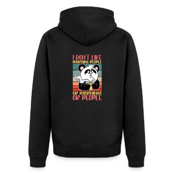 Je n’aime pas les gens du matin - T-shirt café - Veste à capuche bio Premium Unisexe - noir - Dos - Nico (187cm)