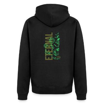 Eternal Streetwear - Unisex Premium Bio Zip Hoodie - Schwarz - Hinten - Nico (187cm)