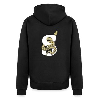Lettre s serpent - Veste à capuche bio Premium Unisexe - noir - Dos - Nico (187cm)