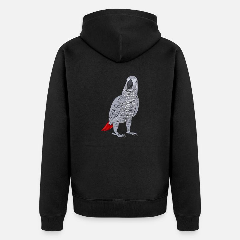 Graupapagei Perroquet gris d’Afrique Papagei - Veste à capuche bio Premium Unisexe - noir