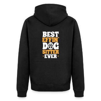 Haustierbetreuung Katze Hund Haustiersitter - Unisex Premium Bio Zip Hoodie - Schwarz - Hinten - Nico (187cm)