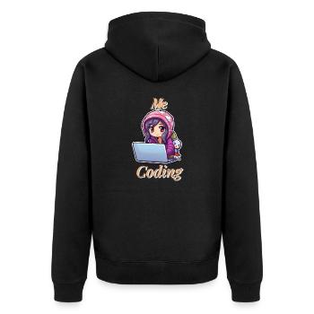 Coding Cutie: Anime Girl - Veste à capuche bio Premium Unisexe - noir - Dos - Nico (187cm)