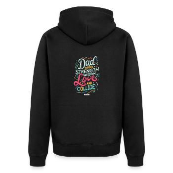 Papa Amour - Veste à capuche bio Premium Unisexe - noir - Dos - Nico (187cm)