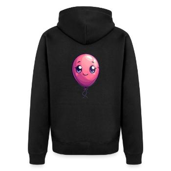 Ballon für Kinder - Unisex Premium Bio Zip Hoodie - Schwarz - Hinten - Nico (187cm)
