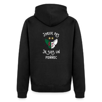 je Ne peux pas je suis un fennec algérien - Veste à capuche bio Premium Unisexe - noir - Dos - Nico (187cm)
