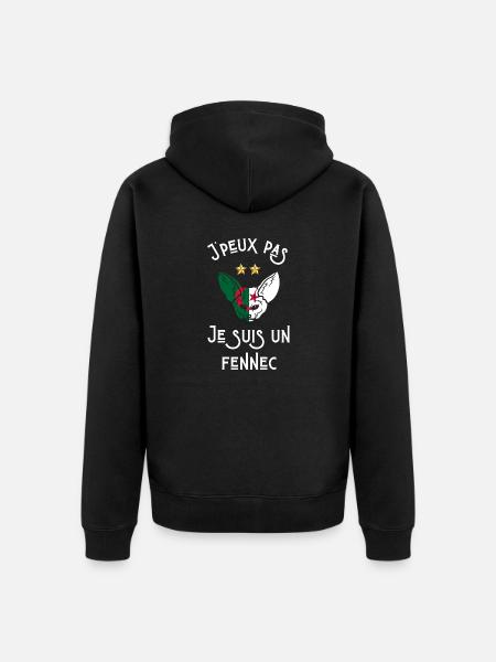 je Ne peux pas je suis un fennec algérien - Veste à capuche bio Premium Unisexe - noir