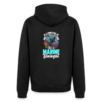 Marine Biology Ocean Marine Biologist - Unisex Premium Organic Zip Hoodie - black - Back - Nico (187cm)