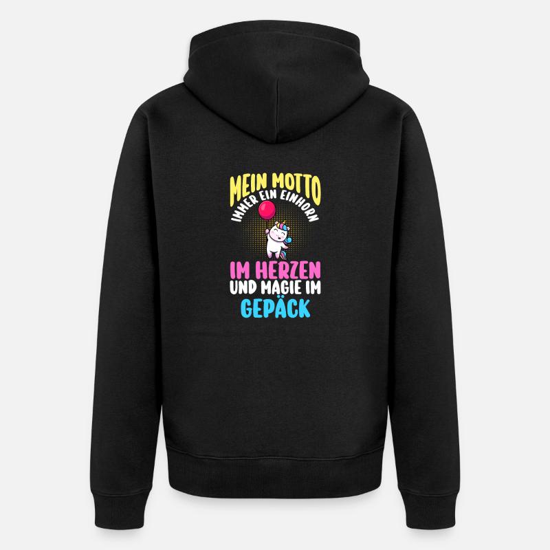 Licorne - Veste à capuche bio Premium Unisexe - noir
