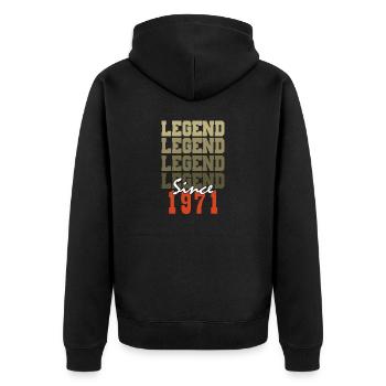 Cadeau 53e Anniversaire Vintage Né un mois de 1971 - Veste à capuche bio Premium Unisexe - noir - Dos - Nico (187cm)