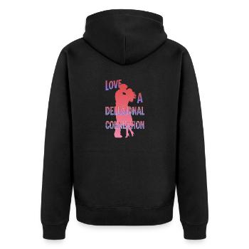 Couple Partners Engagement Wedding Valentine Lover - Unisex Premium Bio Zip Hoodie - Schwarz - Hinten - Nico (187cm)
