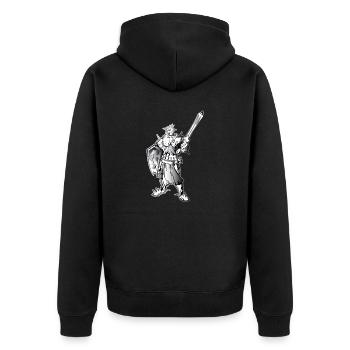 ritter - Unisex Premium Bio Zip Hoodie - Schwarz - Hinten - Nico (187cm)