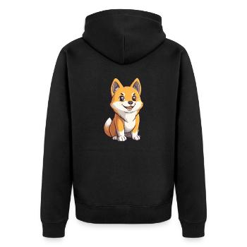 Akita Inu Chien Bande dessinée Mignon - Veste à capuche bio Premium Unisexe - noir - Dos - Nico (187cm)