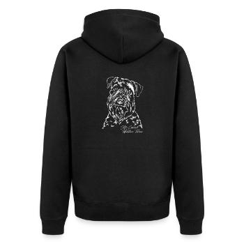 SOFT COATED WHEATEN TERRIER Portrait Wilsigns - Unisex Premium Organic Zip Hoodie - black - Back - Nico (187cm)