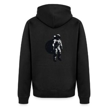 Astronaute sur la Lune, Silhouette, Fascinant - Veste à capuche bio Premium Unisexe - noir - Dos - Nico (187cm)