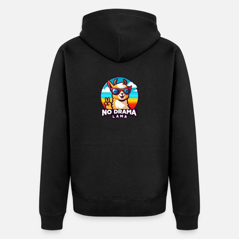 Pas de drame Lama - Veste à capuche bio Premium Unisexe - noir