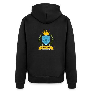 Wappen 4 1 - Unisex Premium Bio Zip Hoodie - Schwarz - Hinten - Nico (187cm)