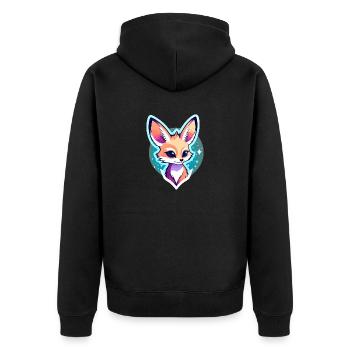 Desert Fox Fennec Drawing - Unisex Premium Organic Zip Hoodie - black - Back - Nico (187cm)