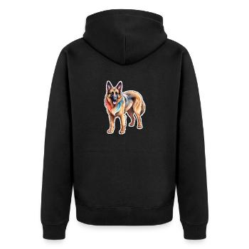 Berger Belge Aquarelle - Veste à capuche bio Premium Unisexe - noir - Dos - Nico (187cm)