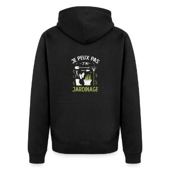 Je Peux Pas J'ai Jardinage - Veste à capuche bio Premium Unisexe - noir - Dos - Nico (187cm)