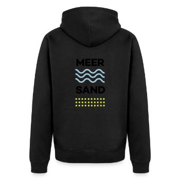 MEER&SAND - Unisex Premium Bio Zip Hoodie - Schwarz - Hinten - Nico (187cm)