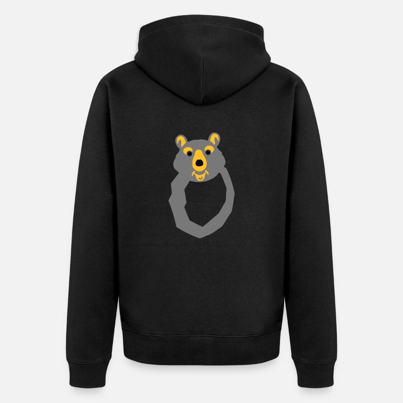 ours lettre o dessin - Veste à capuche bio Premium Unisexe - noir