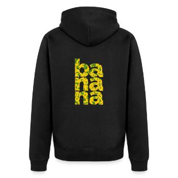 banana design wording tea illustration - Unisex Premium Organic Zip Hoodie - black - Back - Nico (187cm)