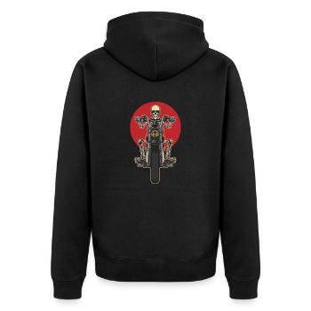 Skull Ride Motocyle , motorbiker - Veste à capuche bio Premium Unisexe - noir - Dos - Nico (187cm)